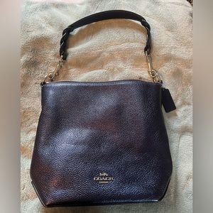 Metallic Blue Coach Bag